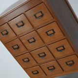 Vintage Dutch Oak Apothecary / Filing Cabinet, 1930s