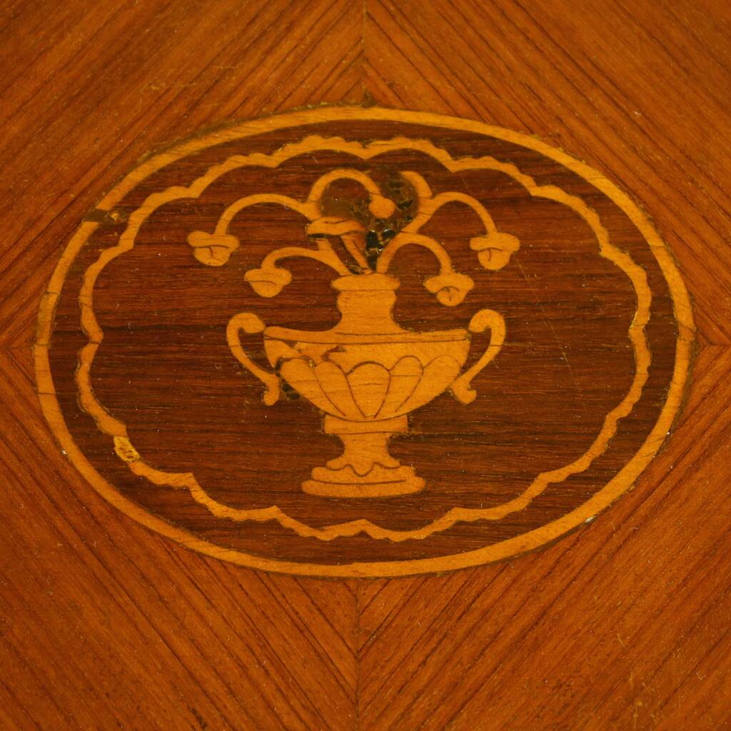Italian inlaid wood side table