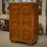 Brutalist oak wardrobe from the 1940s.