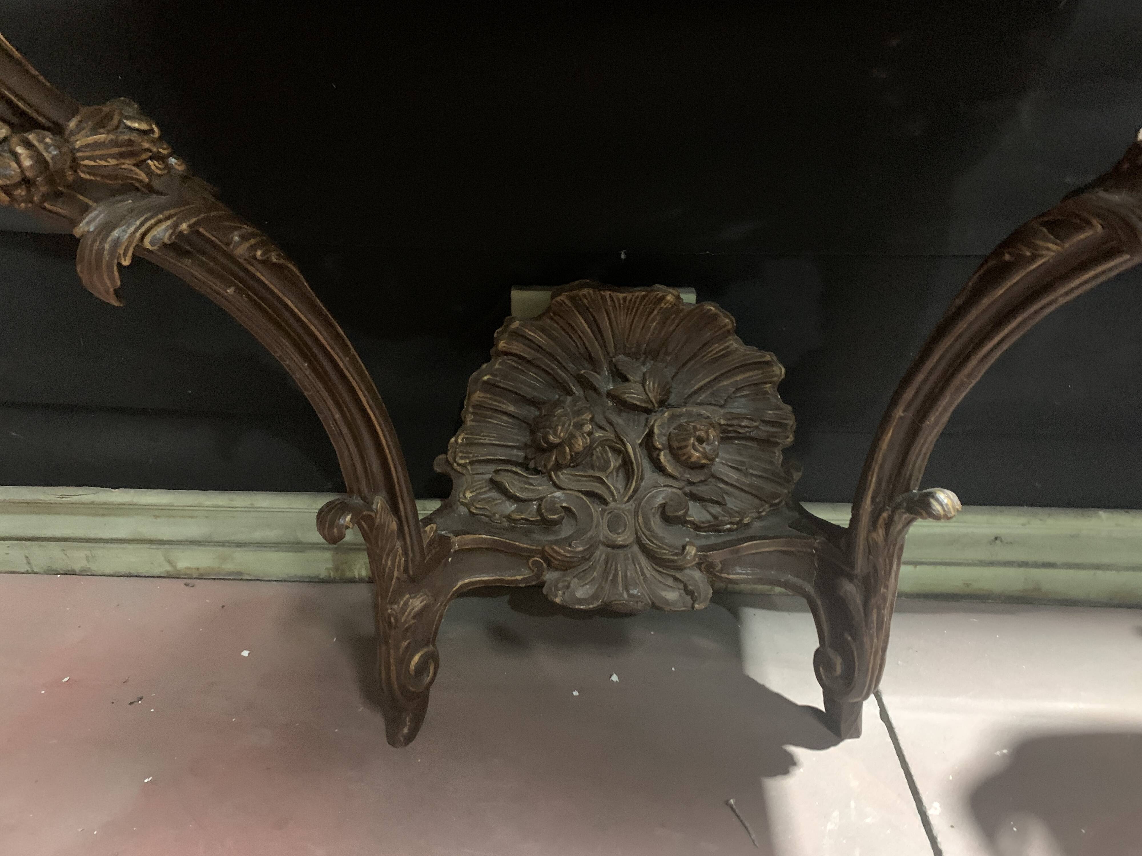 Louis XV console in carved and patinated wood, 18th century period