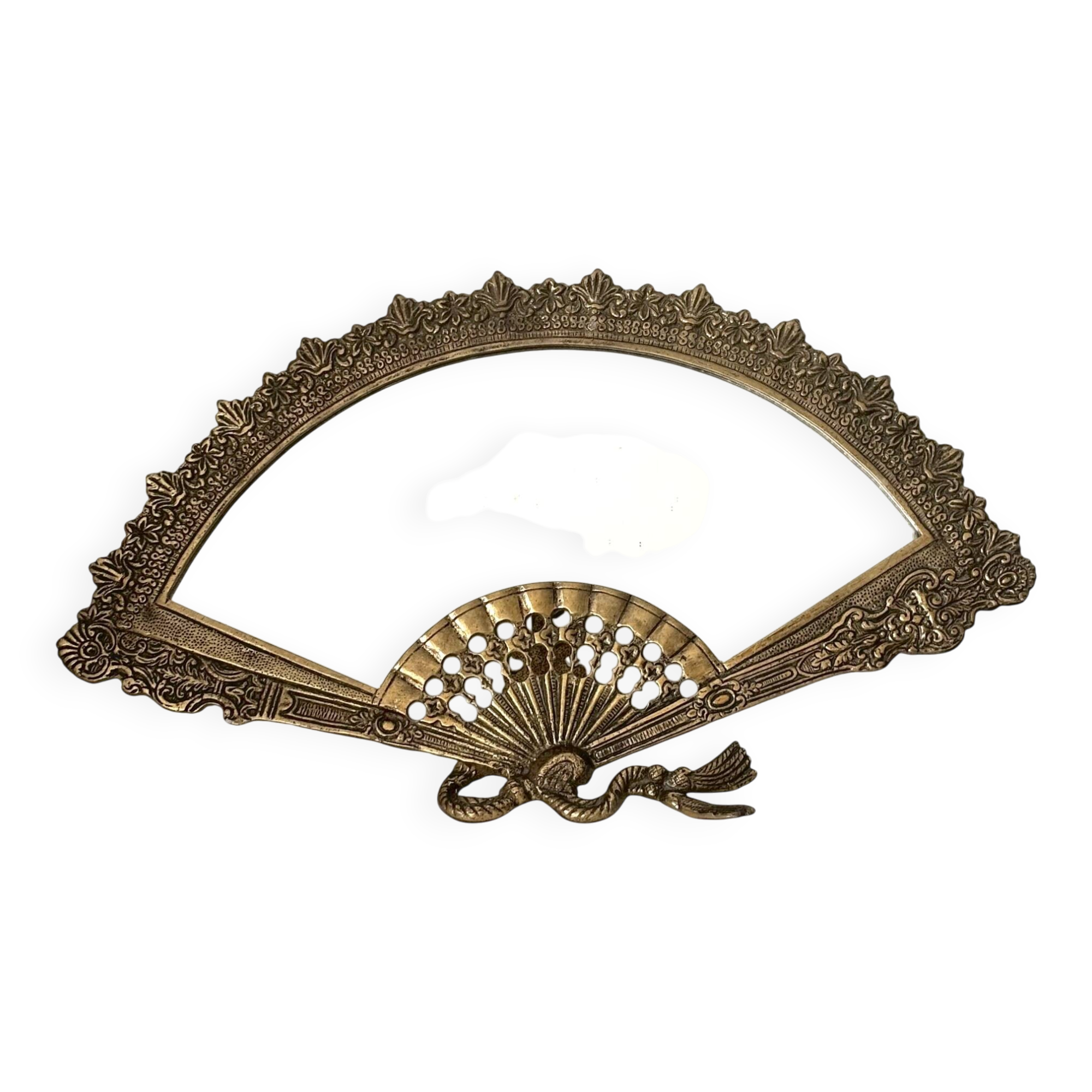 Antique brass mirror