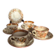 Set of 4 vintage Sarreguemines tea cups and 5 saucers