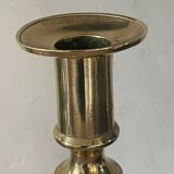 Pair of antique english princess of diamonds brass candlesticks
