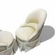 Paire de fauteuils crapaud tapissés pastel vert pomme