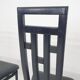 Antonio Sibau black leather dining room chairs, Italy 1980's