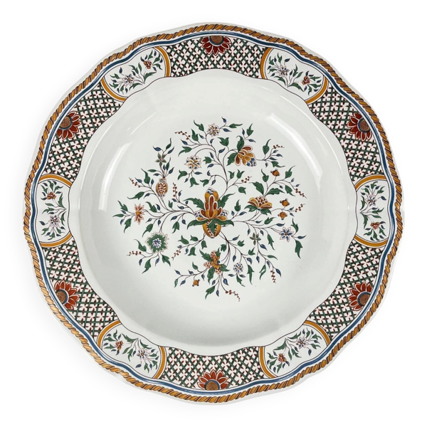 Plat rond semi creux Gien modèle Rouen Sainfoin, 1990