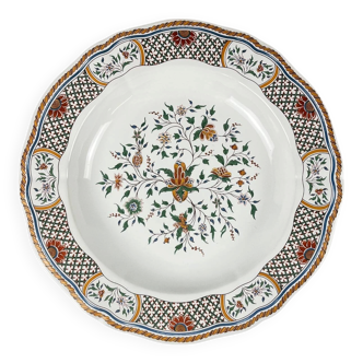 Semi-hollow round plate Gien model Rouen Sainfoin, 1990