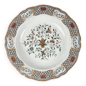 Plat rond semi creux Gien modèle Rouen Sainfoin, 1990
