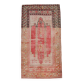 Tapis vintage antique rouge et crème 5x9 142x267 cm SK 19962