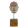 Sculpture visage en terre polychrome et plâtre, cabinet de curiosité. Ph Monaux. Artiste ariégeois