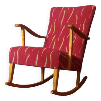 Fauteuil à bascule scandinave des années 1950