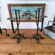 Pair of wrought iron candlesticks circa 1960