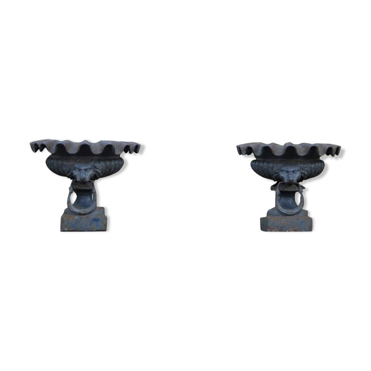 Pair of Médicis vases in cast iron