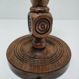 Solid wood lamp decorated with vintage hollow circles