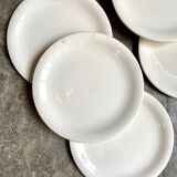 8 flat plates Sarreguemines in white earthenware