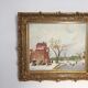 Oil on canvas, winter landscape, baroque setting