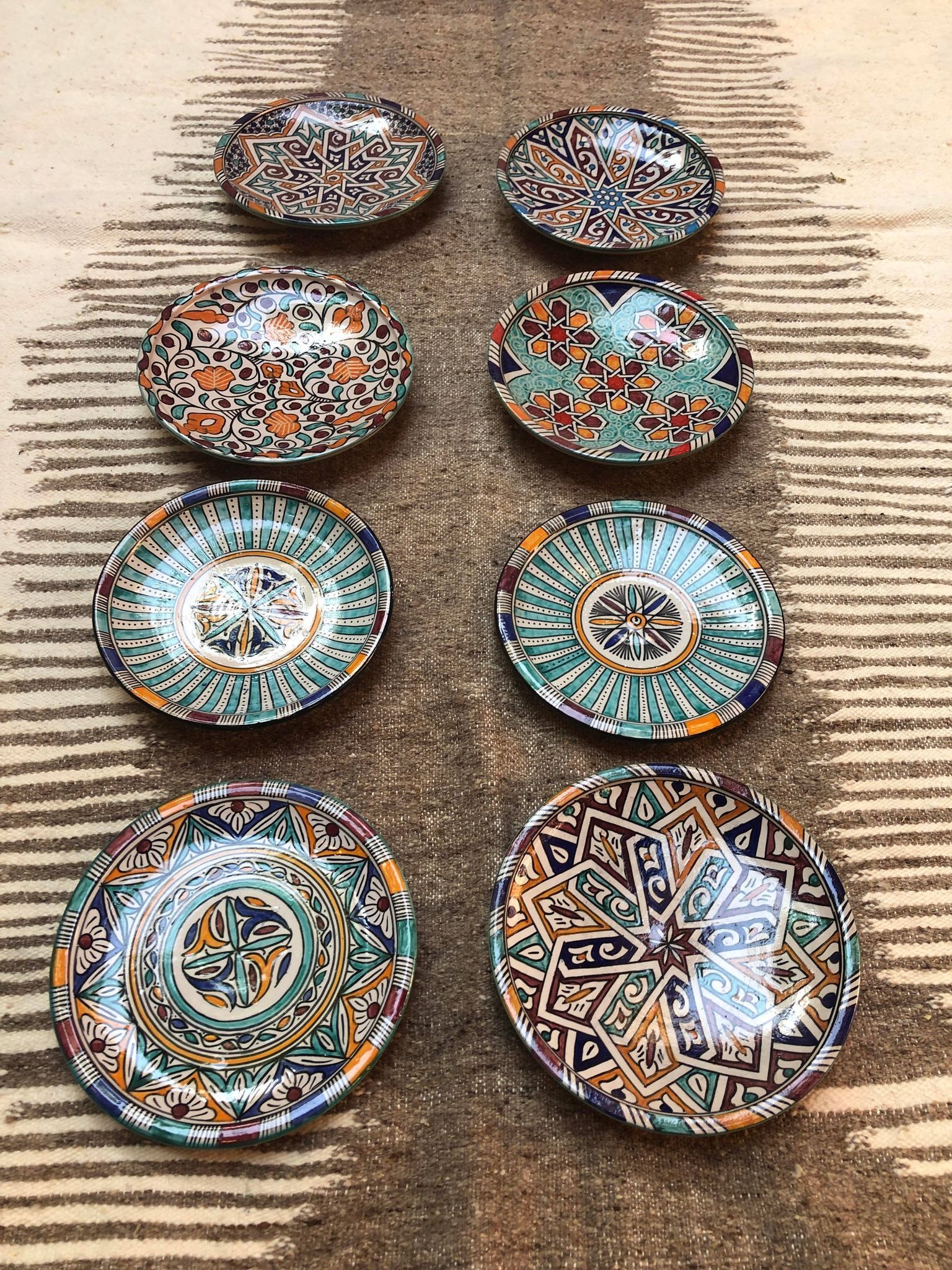 Lot clay plates of Fez