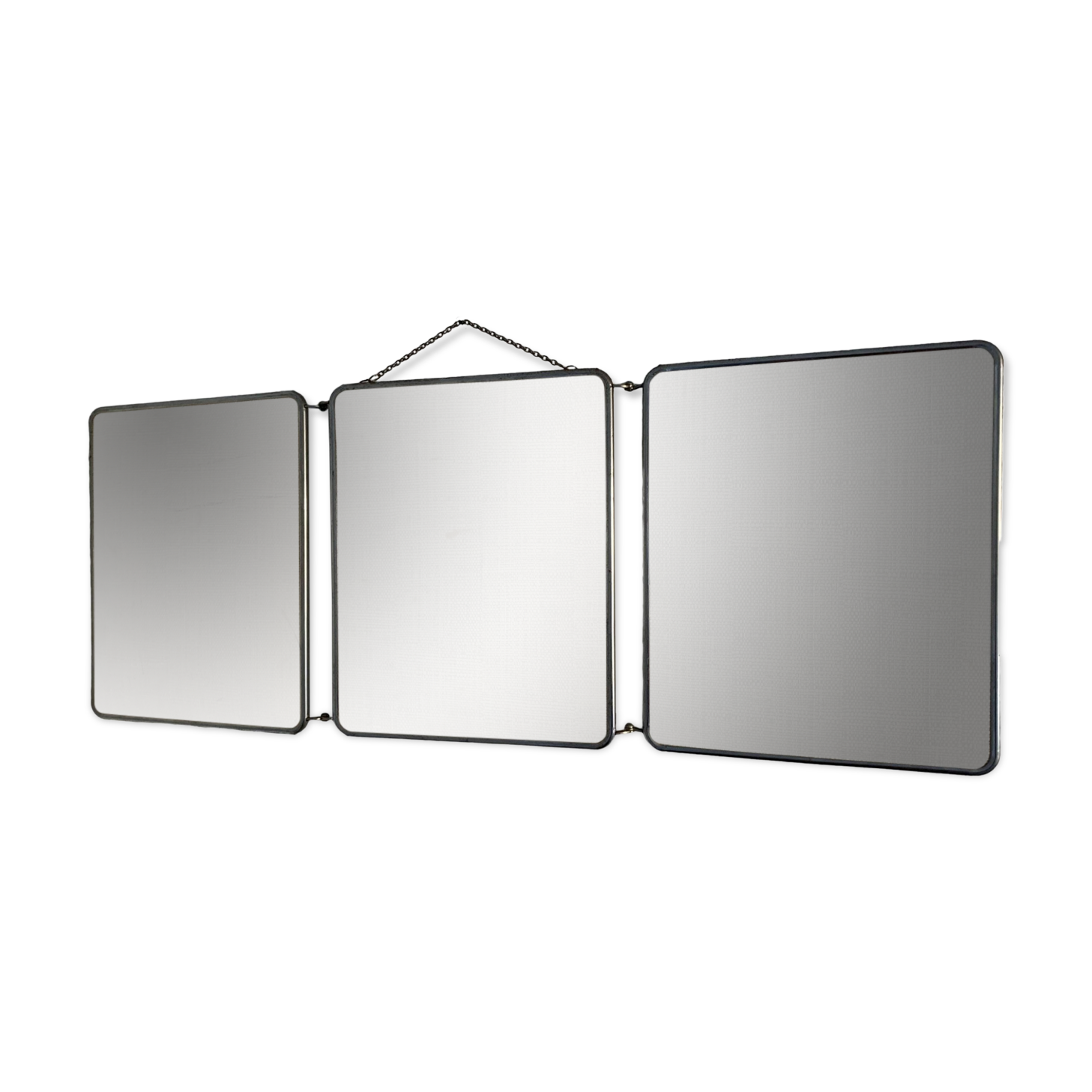 Vintage mirror 1960 triptych barber Arpin hairdresser - 34 x 88 cm