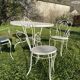 Vintage wrought iron garden furniture – Table + 3 chairs