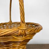 Woven wicker conical mushroom basket