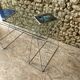 Glass desk - chrome metal trestles