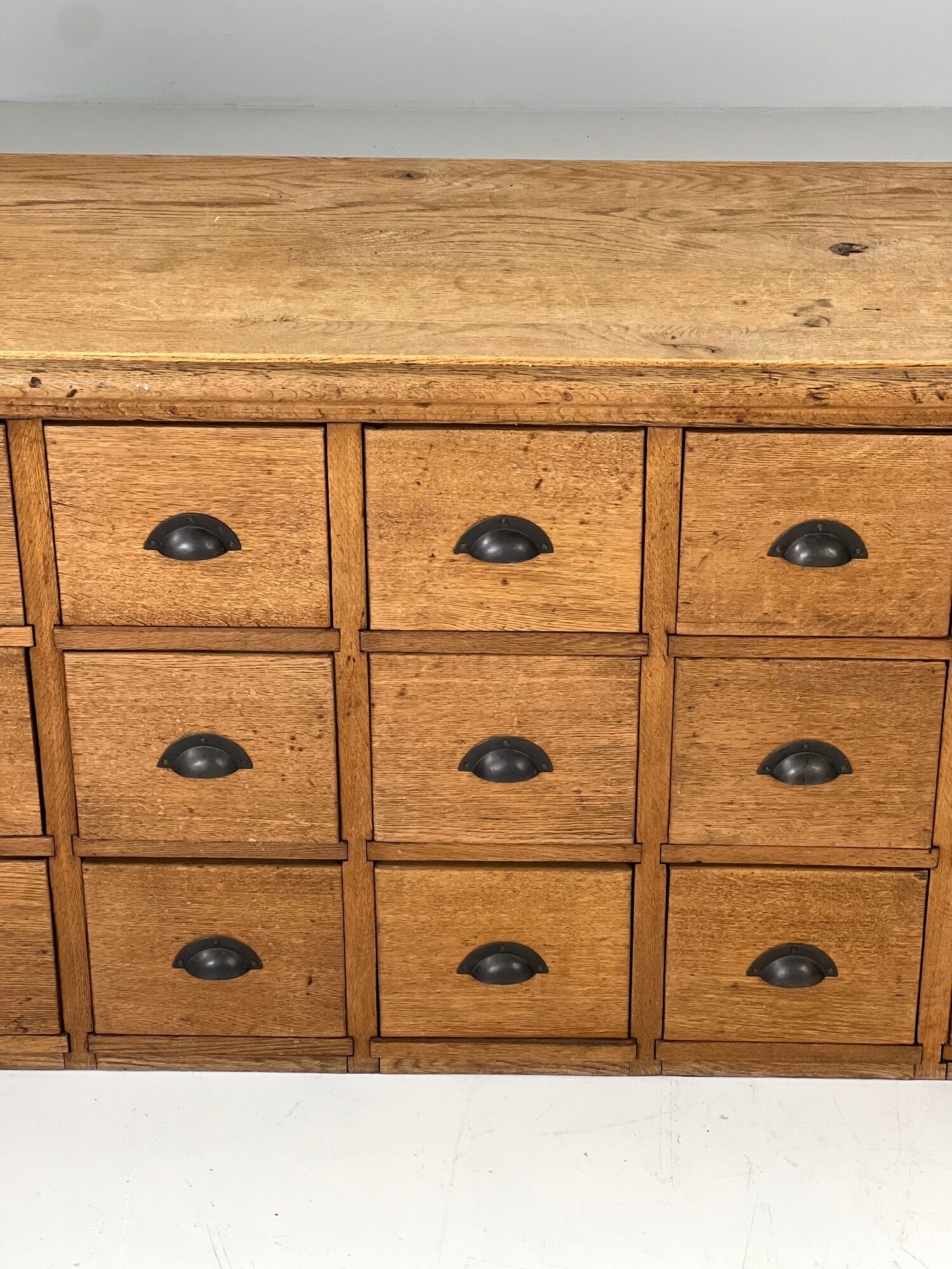 Pharmacy cabinet chest of drawers large oak antiques