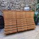Beech workshop furniture with 30 drawers.