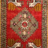 Small Vintage Turkish Rug 96x48 cm, Short Runner, Tribal, Shabby, Mini Carpet