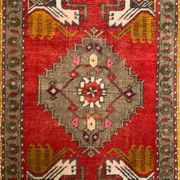 Small Vintage Turkish Rug 96x48 cm, Short Runner, Tribal, Shabby, Mini Carpet
