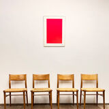 Mid century cherry wood dining chairs by Georg Leowald for Wilkhahn, Set of 4, Germany,1950s