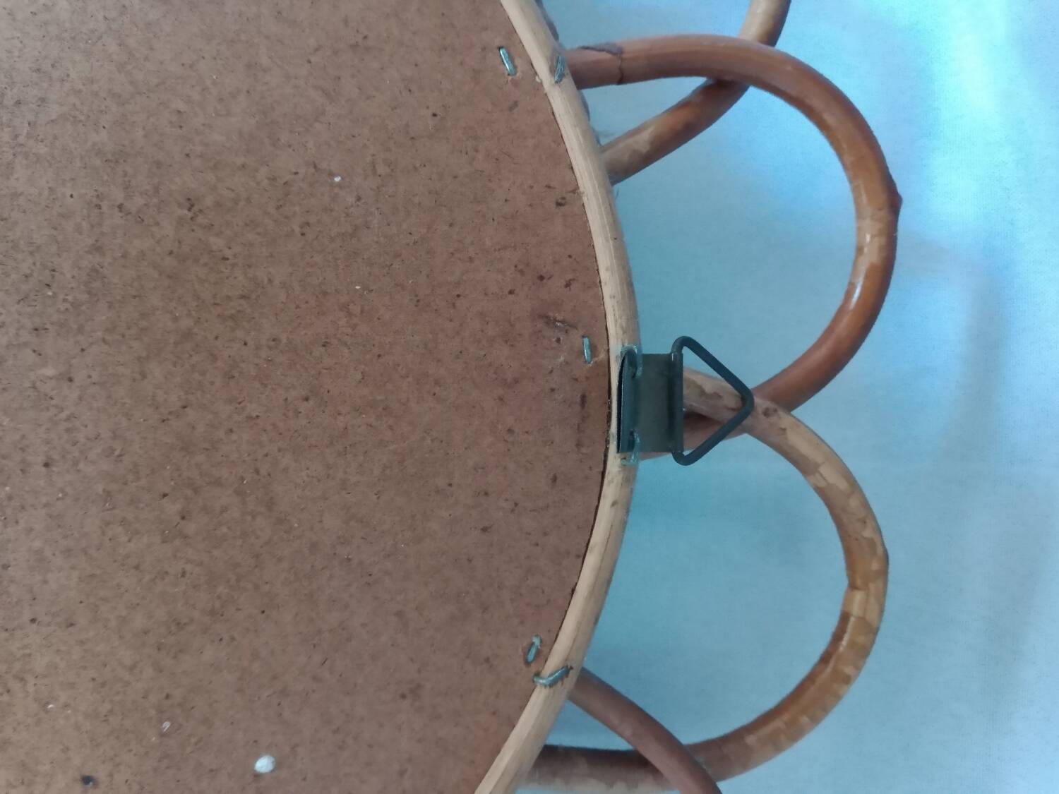 Oval rattan mirror from the 70s