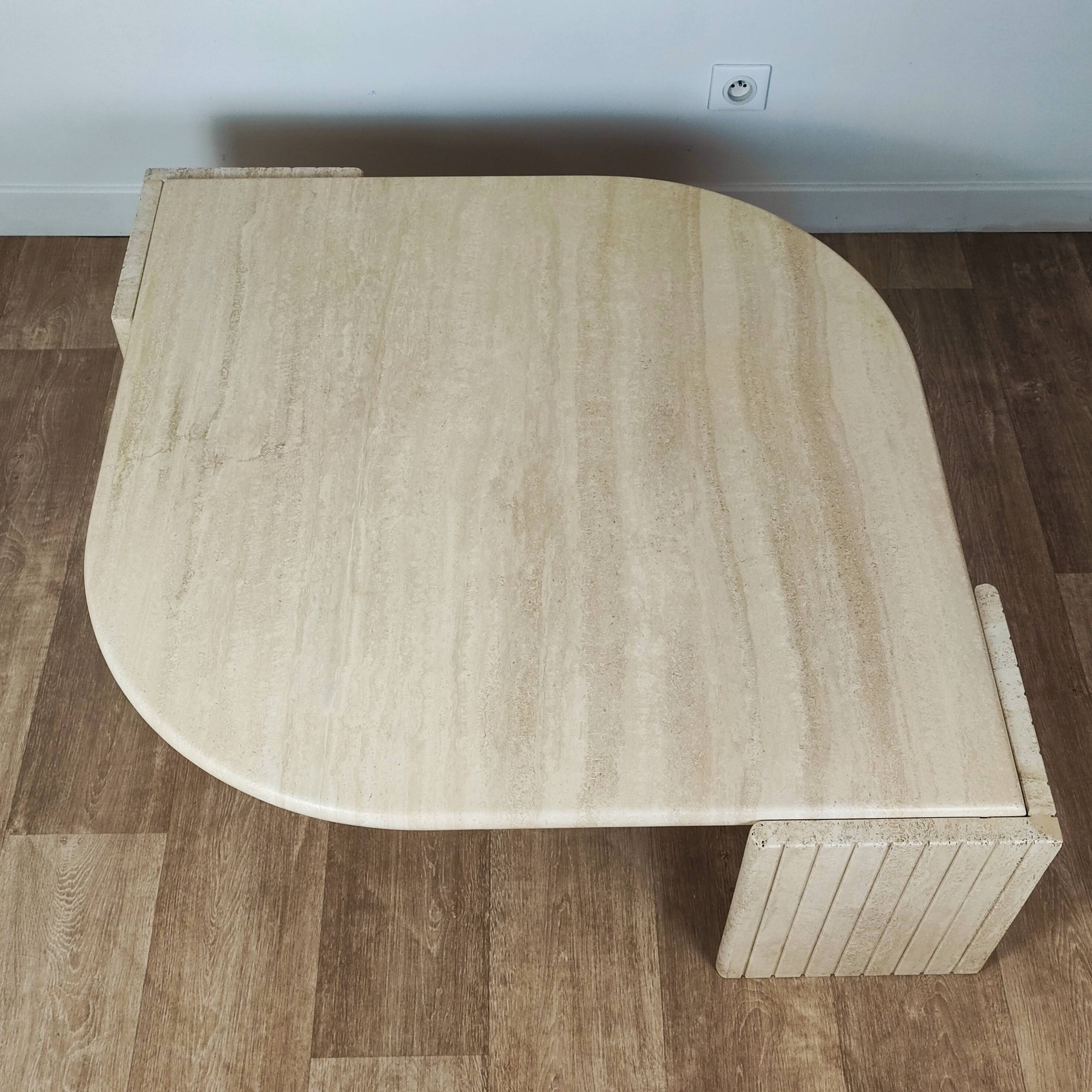 Roche Bobois 70' travertine coffee table