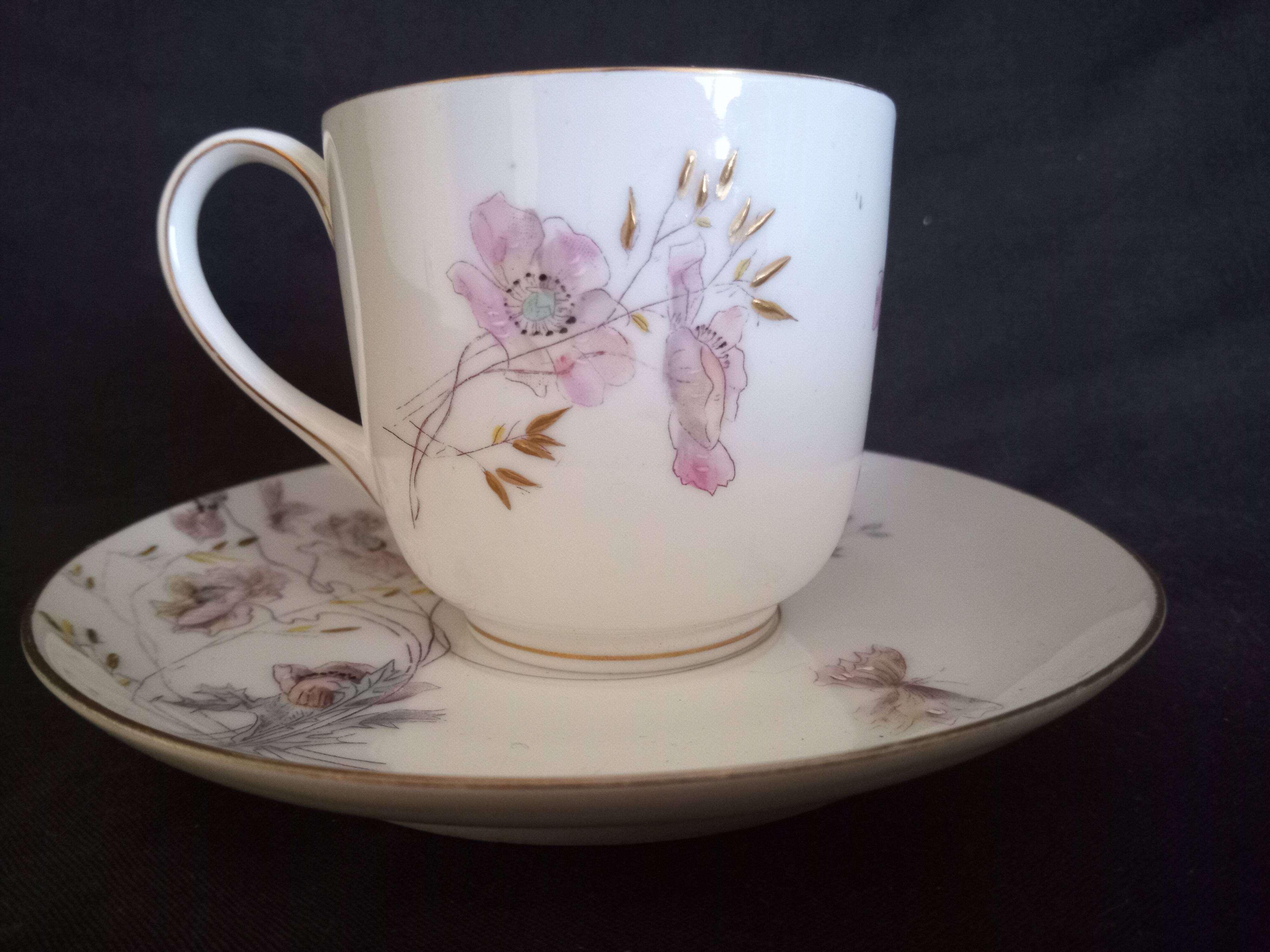 Art Nouveau coffee service for 8 people in Paris porcelain