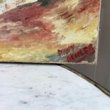 Oil on canvas painting ancient landscape