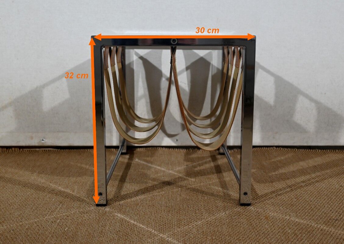 Leather and Chrome Magazine Holders "Novatrend" - XXth