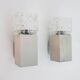 Pair of Space Age Cubist wall lights. Brushed aluminum, 1970s