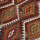 Wine Red & Green Geometric Kilim Rug, 155x268Cm