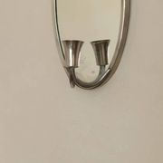 Pair of Swedish Tin Wall Sconces, Mid-Century Style with Mirror by Svenskt - Tenn