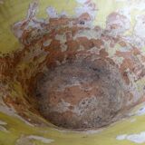 Bol à confit français ancien à glaçure jaune, tian