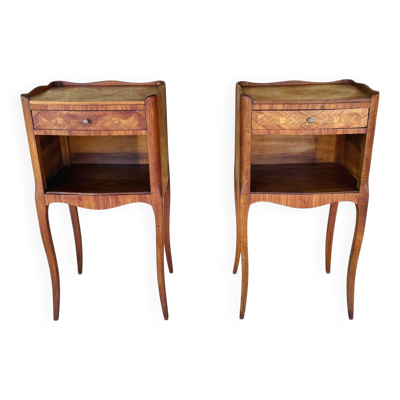 Paire de chevets , Style Louis XV en Palissandre