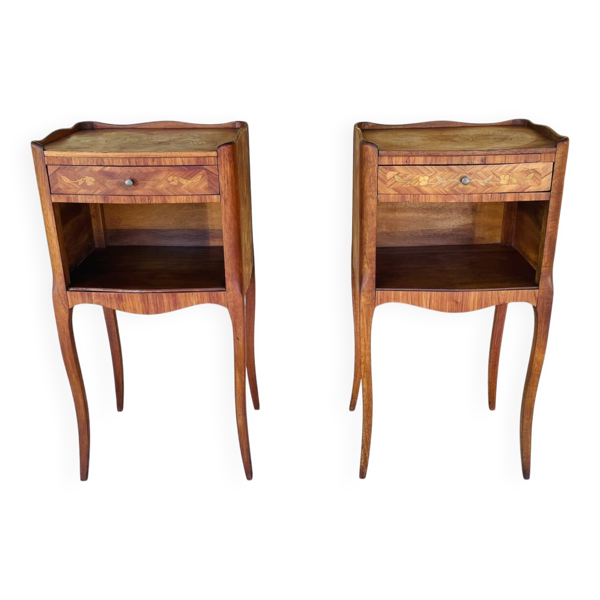 Paire de chevets , Style Louis XV en Palissandre