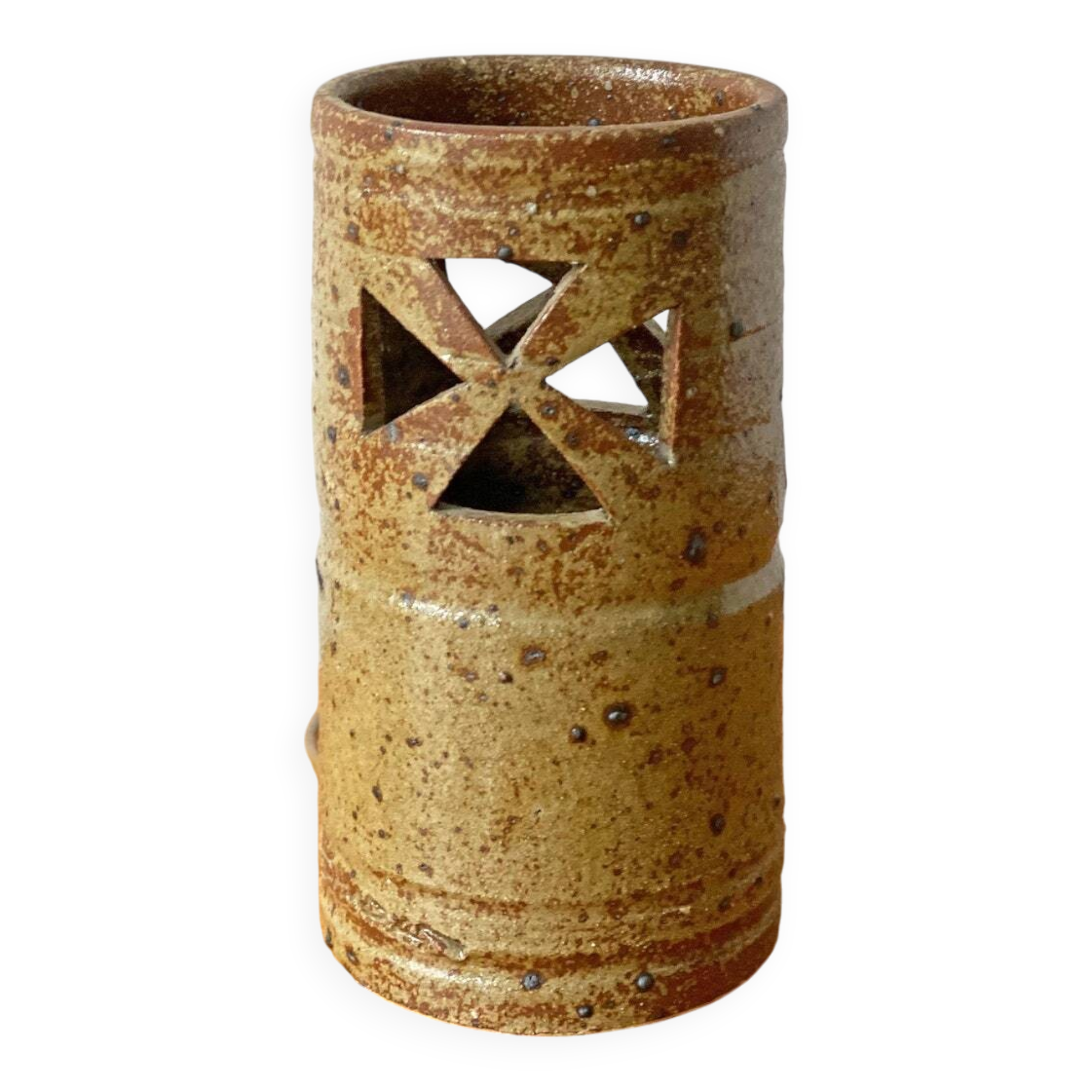 Vintage cylindrical ceramic table lamp