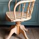 Fauteuil de bureau américain "capitaine" en chêne & cannage, vers 1900