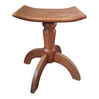 Sgabello a Vite Vintage - Anni '70 in Faggio Massiccio
