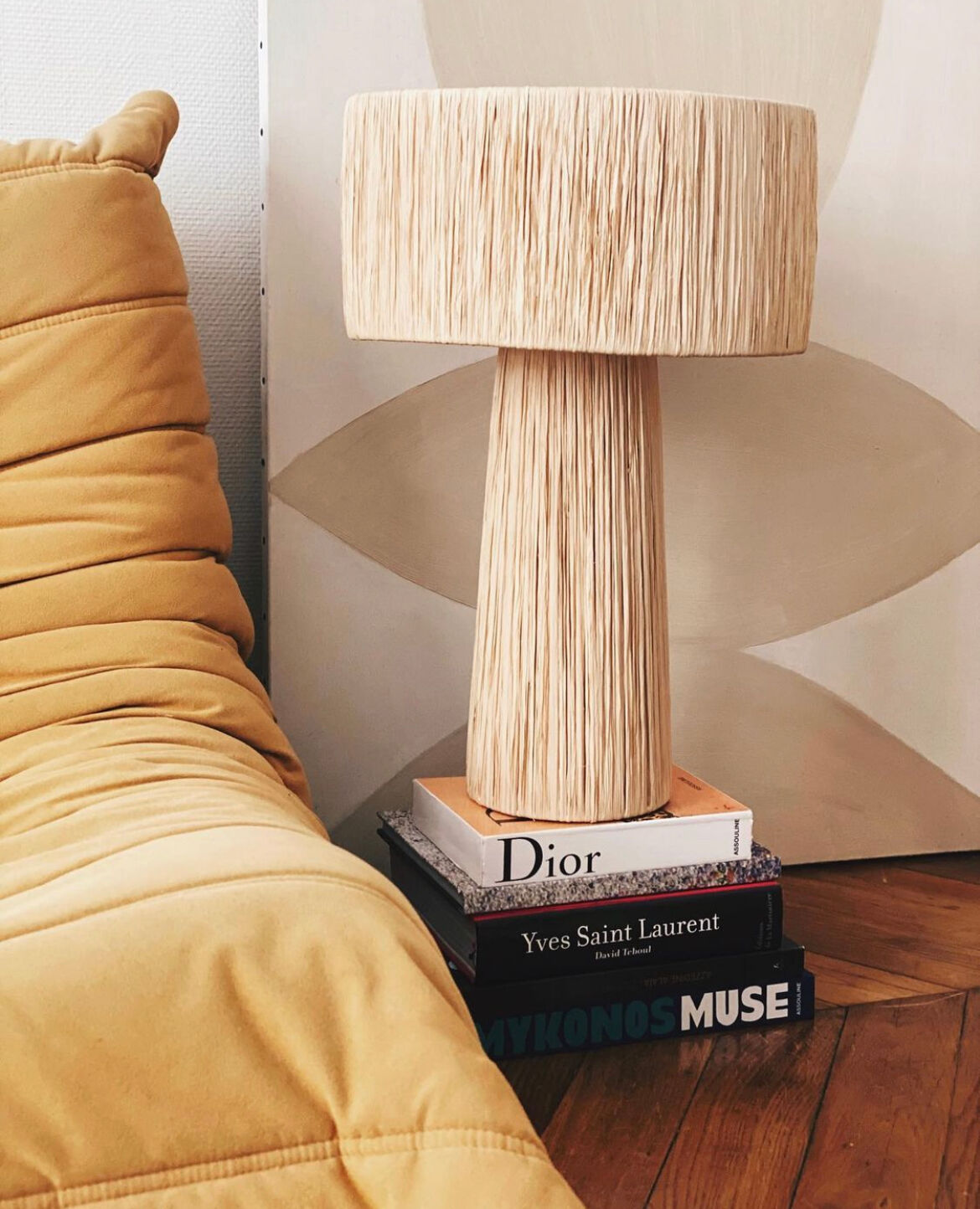 Minimalist rattan bedside lamp