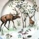 Assiette doulton, grands dépôts de paris: la confrontation des cerfs