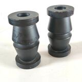 Pair of cast iron candle holders Scandinavian design 70s