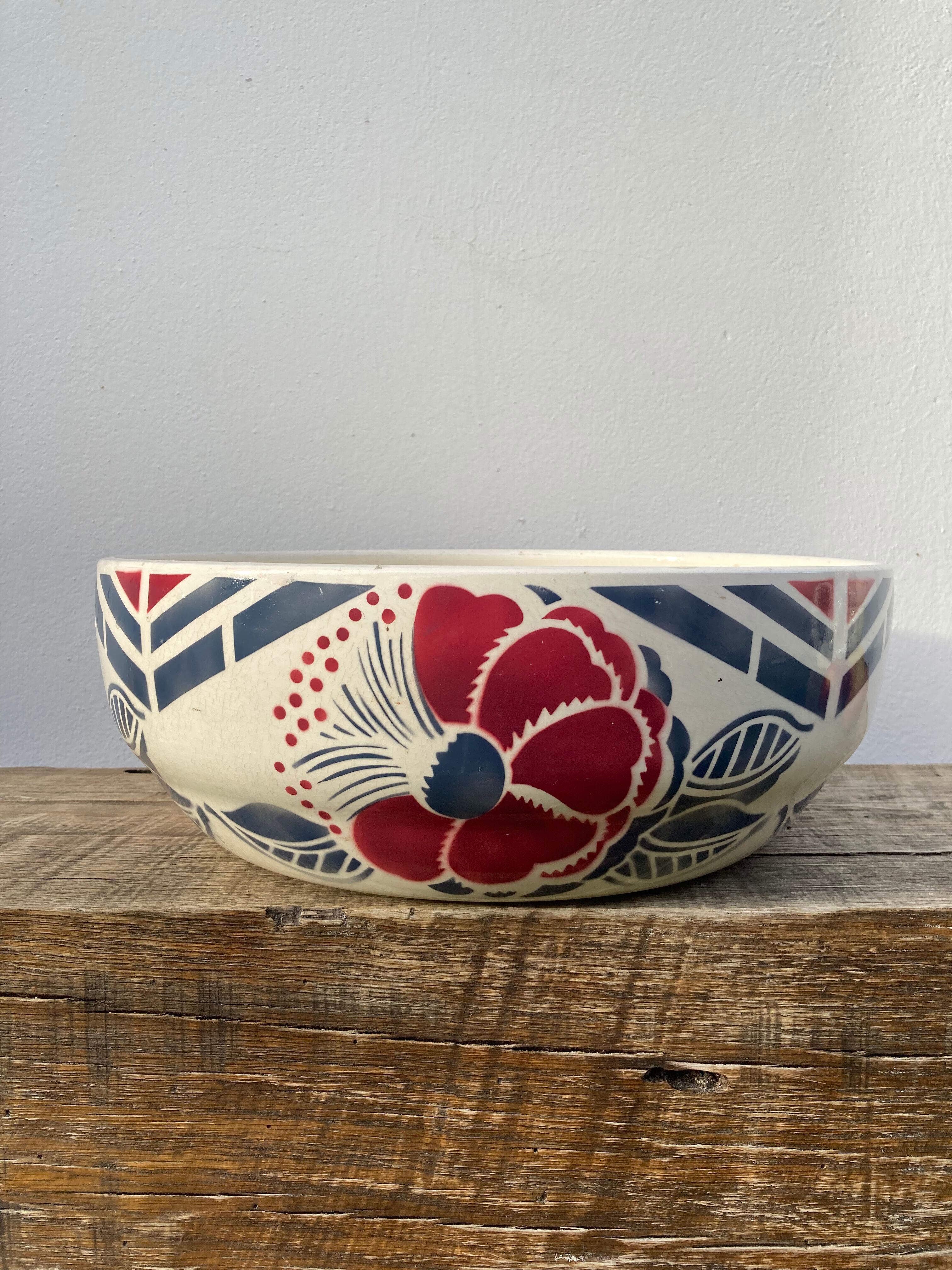 1950 old ceramic basin or empty pocket
