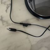 Modernist chrome desk table lamp and black metal bowl, Aluminor 1970 design