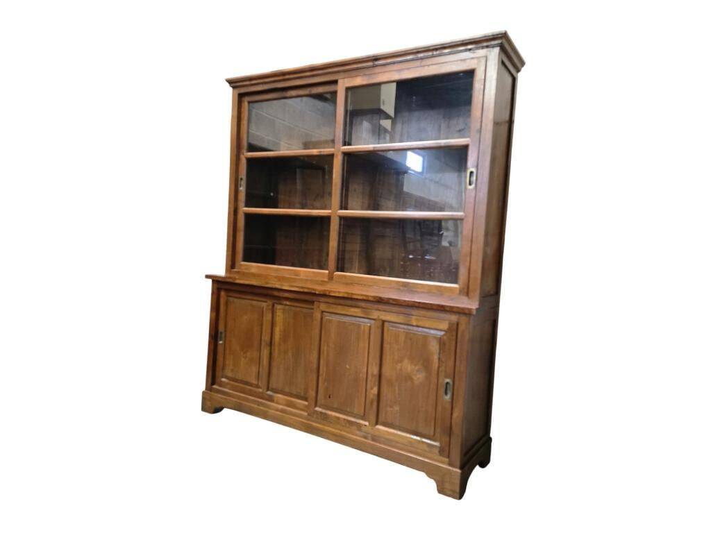 Armoire, vaisselier vitré vintage en bois